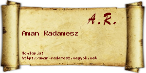 Aman Radamesz névjegykártya